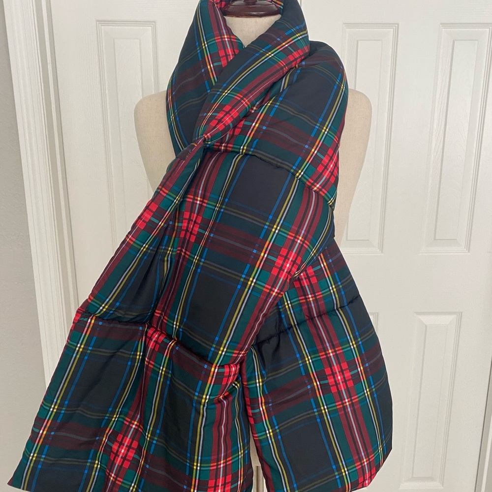 J.Crew Plaid Tartan Puffer Scarf - Picture 4 of 4